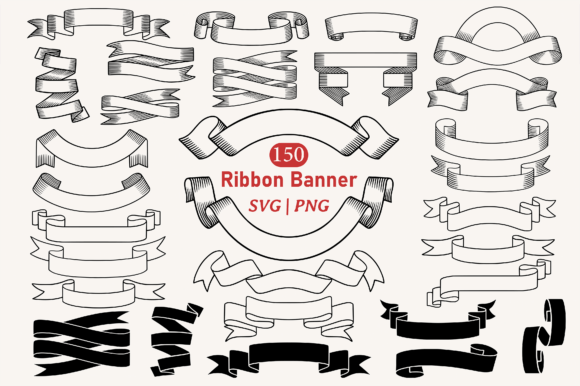 150 Elegant Ribbon Banner SVGs for Modern Crafters