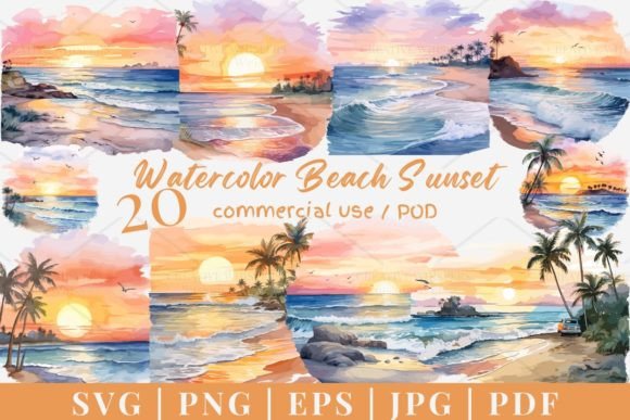20 Watercolor Beach Sunset SVG, PNG 955: A Designer's Guide