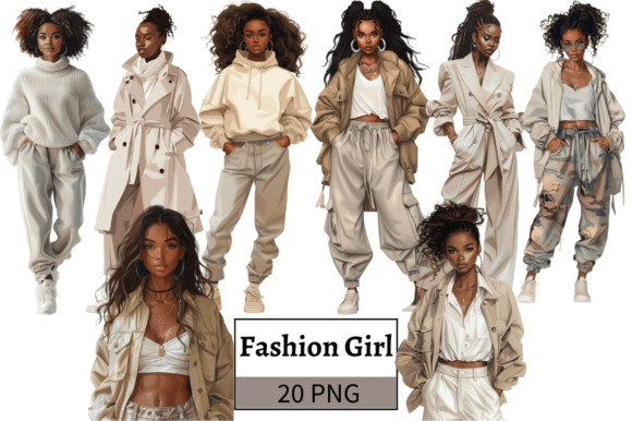 African American Fashion Girl Cliparts: A Designer's Guide to Modern Elegance