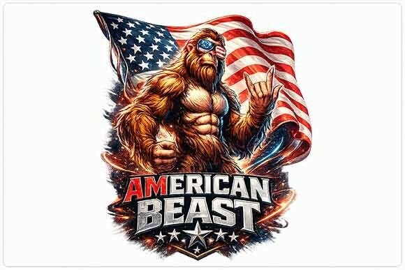 American Beast Patriotic Graphic PNG: A Bold Design Asset