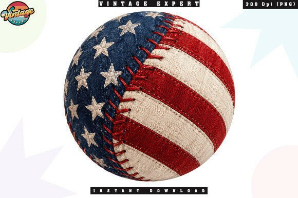 Celebrate with the Independence Day Baseball Patchwork PNG