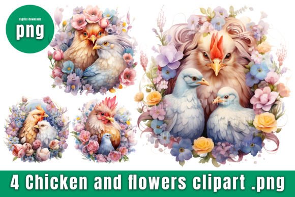 Charming Floral & Poultry: Creative Uses for Illustration Clipart