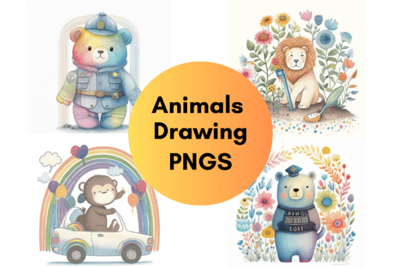 Charming Illustrations: A Guide to Cute Animals Drawing PNGS