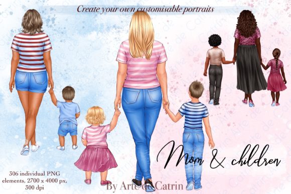 Creative Uses for Mom and Children Clipart on Mother's Day
