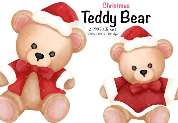 Enchant Your Designs with Christmas Teddy Bear Clipart