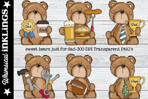 Endearing Bear Illustrations for Dad-Centric Creations