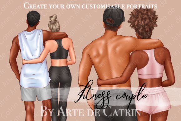 Fitness Couple Creator: Dynamic Clipart for Active Designs