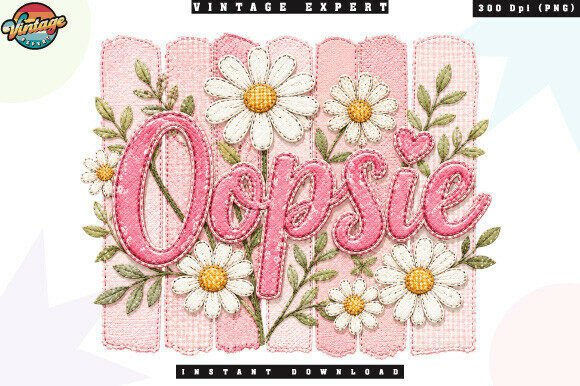 Floral Oopsie Daisy Patchwork: A Whimsical Design Asset