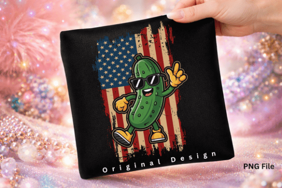 Funny Pickle USA Distressed Flag PNG: A Design Asset with Personality