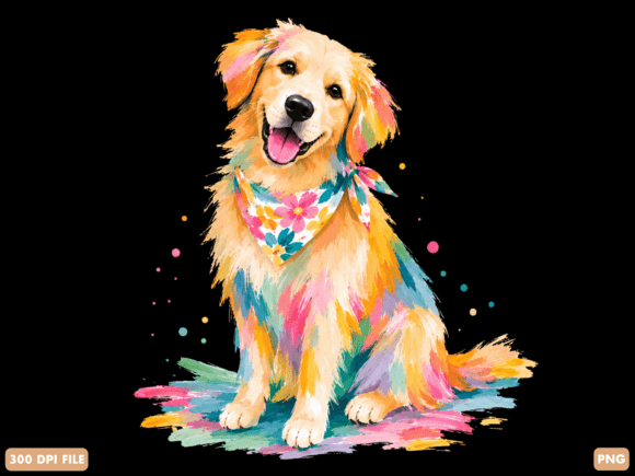Golden Retriever Watercolor PNG: A Creative Asset for Designers