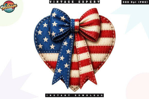 Retro Patriotic Heart Coquette Bow PNG: A Designer's Guide