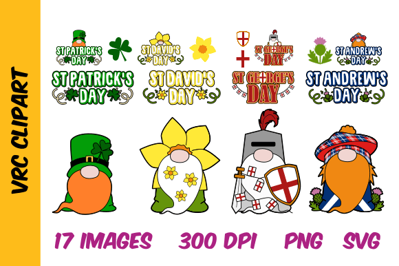 U.K Saints Day's Bundle: Your Gnomes for Festive Design