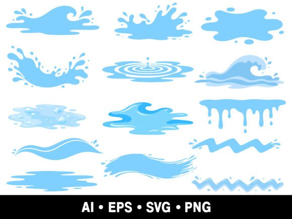 Water Splash SVG PNG Clipart: Essential Design Assets