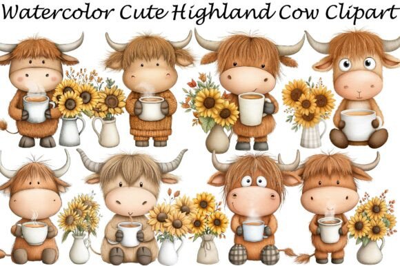Watercolor Cute Highland Cow Clipart: A Designer's Guide